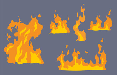 Fire Flame set with different shapes