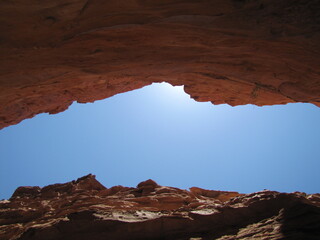 Sky between Walls of the Coloured Canyon near Nuweiba, Egypt