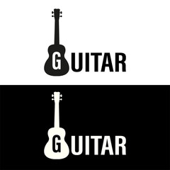 Simple logo guitar for your brand or company