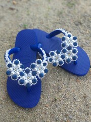 blue flip flops