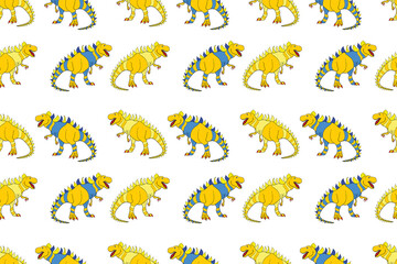 pattern with interesting doodles on colorfil background. Pano. Raster illustration.