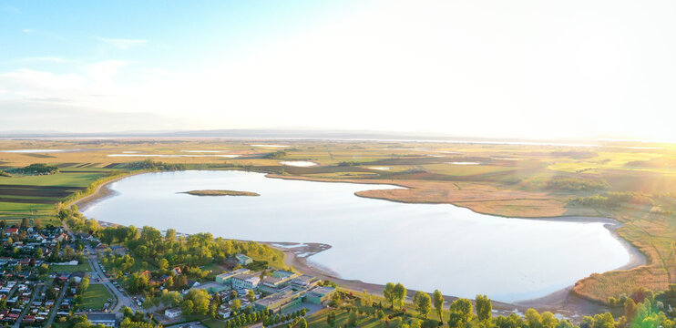 Lake Zicksee in Burgenland, Austria