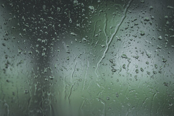 Water droplets on a window after the rain - obrazy, fototapety, plakaty