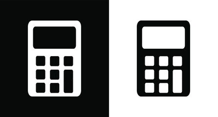 black and white simple style calculator icon