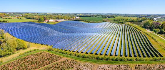 Solar Energy Park in Silkeborg, Denmark. It covers an area of 156.000 m2 or 22 football fields and...