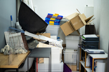 Messy Storage Closet Full Of Junk