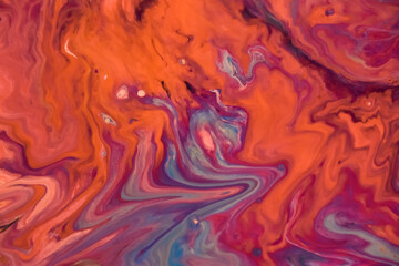 Abstract oil painting with red and orange colors - a unique art background
