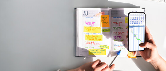 Calendar Schedule List In Diary And