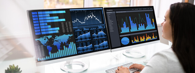 Predictive Financial Analytics KPI Dashboard Data - obrazy, fototapety, plakaty