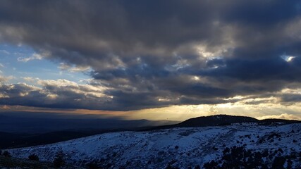 sunset over the mountains