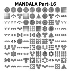 Fototapeta na wymiar Various Pattern collections 100 Mandala pattern set Doodles freehand