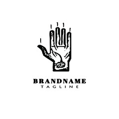 hand acupuncture logo icon design template vector illustration