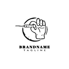 hand acupuncture logo icon design template vector illustration