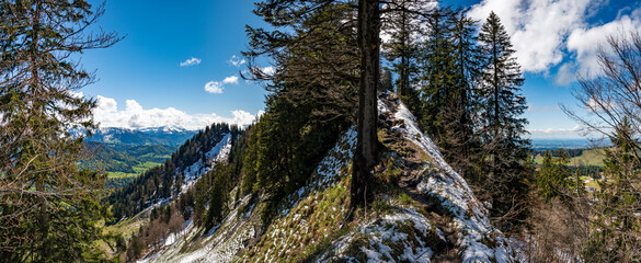 Mountain tour along the Alpenfreiheit premium trail near Oberstaufen