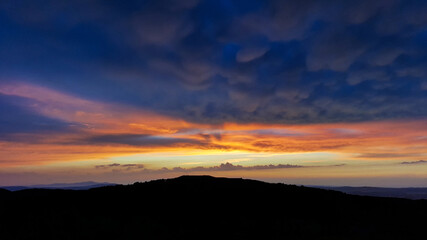 sunset over the mountains