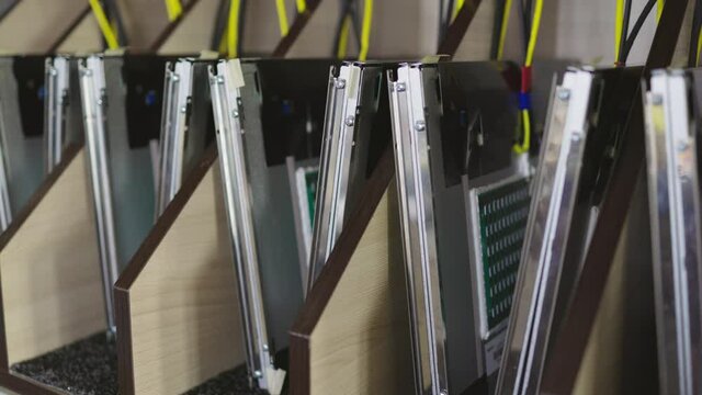 Slider shot of a TFT components and microcircuits blanks in laboratory