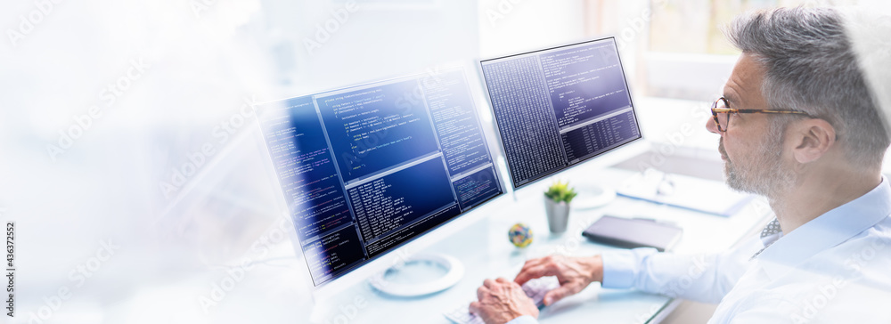 Poster Programmer In Office Working