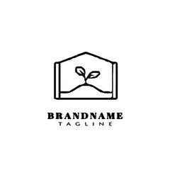 cute leaf logo template icon vector illustration