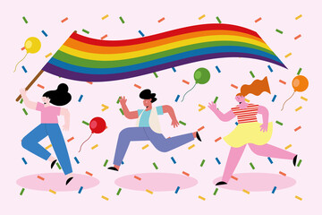 diversity people with flag