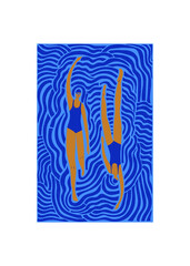 Psychedelic wave swimming pool illustration - 436374768