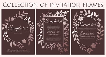 collection of black and gold invitation with simple branches