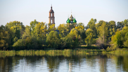 Church on the river. Volga. Russia.