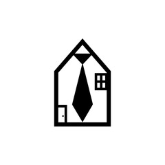 House and tie icon. Online work sign eps ten