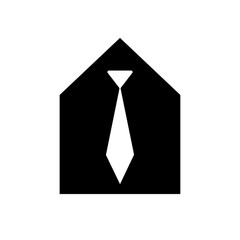 House and tie icon. Work at home sign eps ten