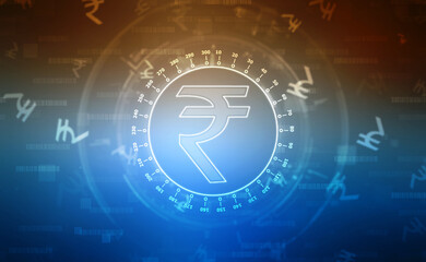 Rupee currency . 2D rendering illustration