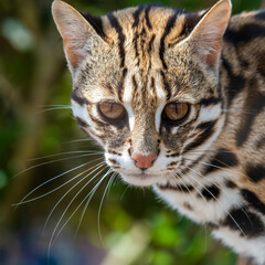 Fototapeta na wymiar Close Up Portrait Asian Leopard Cat