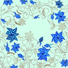 blue floral background
