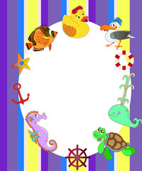 frame with butterflies