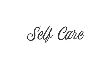 Self care lettering quote. Love yourself quote. Modern calligraphy text of taking care of yourself. Design print for t shirt, greeting card or banner. Vector illustration.