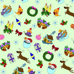 seamless pattern with christmas toys