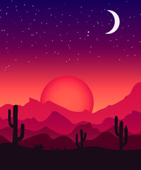 sunset in the mountains