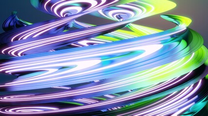 3d render abstract background. Trendy neon lines and waves. Digital illustration for wallpapers, posters and covers. Futuristic design.