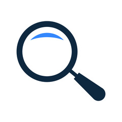Magnifying glass, search icon. Simple vector on isolated white background.