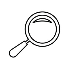 Magnifying glass, search line icon. Outline vector.
