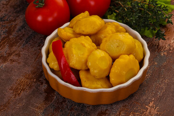 Tasty marinated patisson