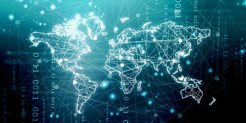 2d illustration world map abstract background