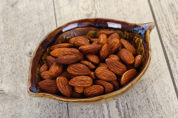 Almonds nuts heap