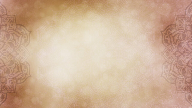 Earthy soft textured background with mandala details - copy space