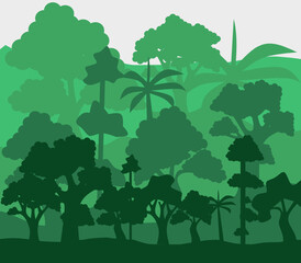 illustration of a forest, vector illustration suitable for jungle day,forest day, world wildlife day etc