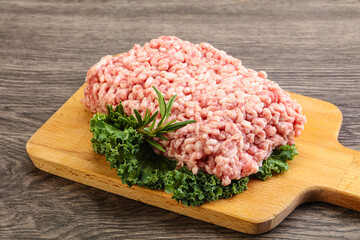 Raw pork minced meat for cooking
