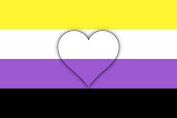 Bandera género no binario con corazón