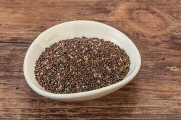 Seasoning chia seeds in the bowl