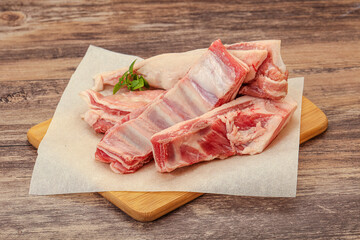 Raw lamb ribs for cooking