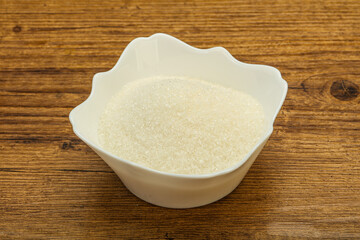 White sugar in the bowl