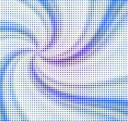 dotted blue swirl, abstract halftone background