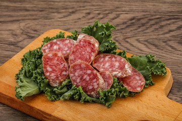 Iberian pork Fuet sausage slices